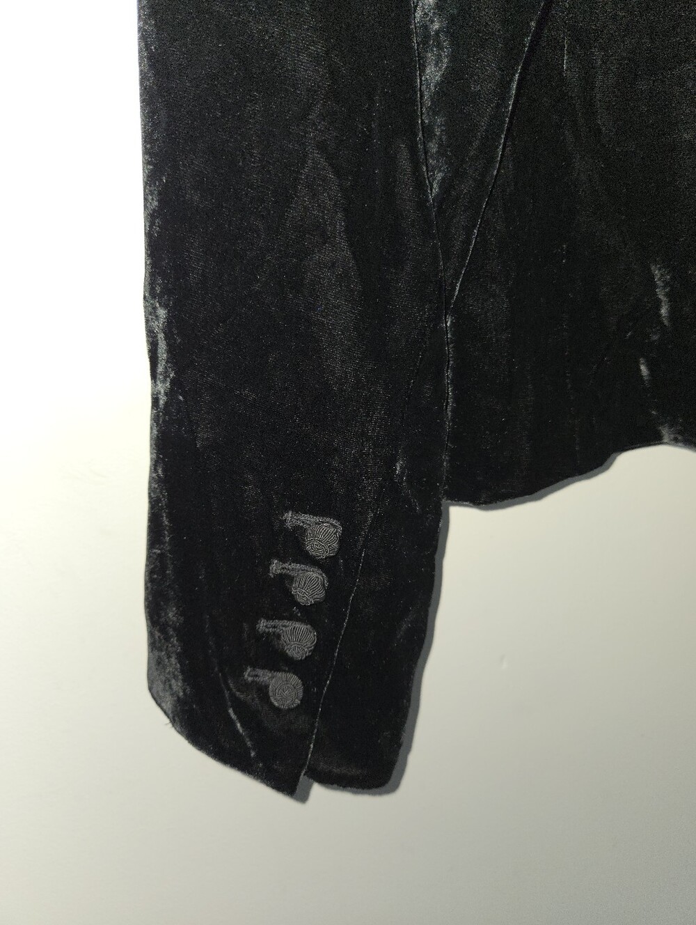 Vintage Liz Claiborne Black Silk Velvet Mandarin Collar Blazer Jacket Size 6 90s - Picture 6 of 10
